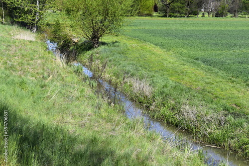 woda, retencja, odpływ, osuszanie, rowy melioracyjne, łąka, kanał, photo