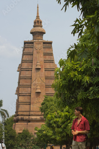 Man waiting in an indian temple