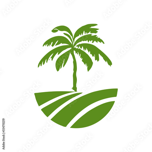 Flat Style Tree Banana Logo Design. Tree Banana fruit logo design template. Vector.