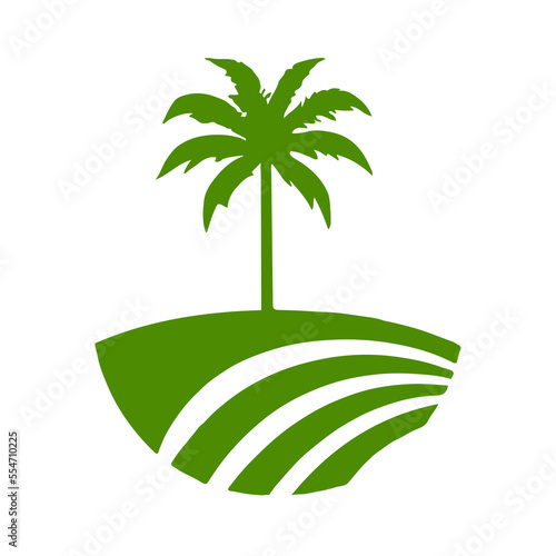 Flat Style Tree Banana Logo Design. Tree Banana fruit logo design template. Vector.