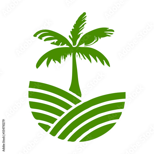 Flat Style Tree Banana Logo Design. Tree Banana fruit logo design template. Vector.