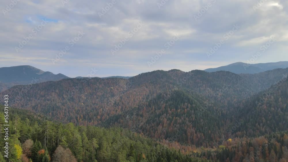 autumn landscape in the mountains drone shot autumn landscape in the mountains drone shot