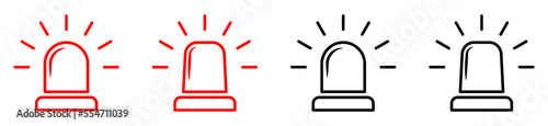 Flasher icons. Police and ambulance symbol. Vector illustration