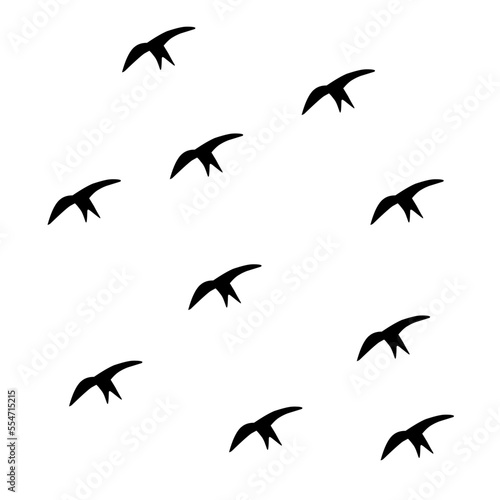 silhouettes of flying group birds © desain_rifki