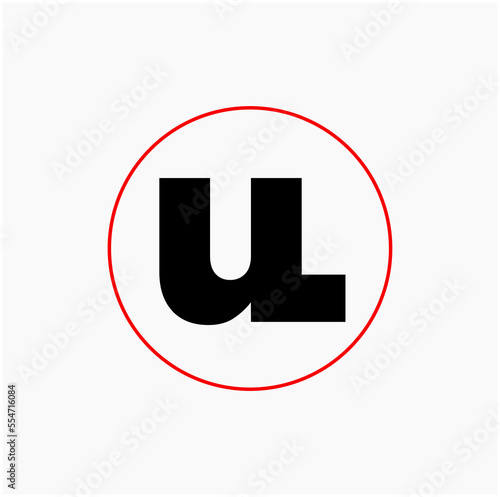 UL company name initial letters icon. UL monogram.