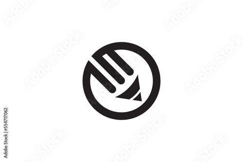 Pencil logo in circle shape design suitable for education, arts and creative
