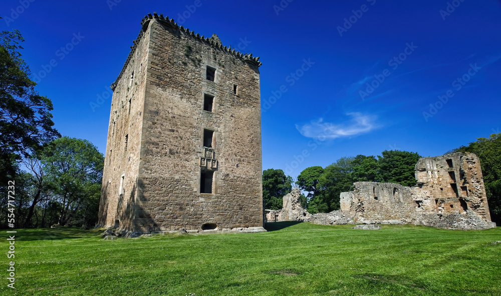 Spynie Palace was for 500 years the seat of the bishops of Moray. During that time, the palace stood on the edge of Spynie Loch, a sea loch with safe anchorage for fishing boats and merchant vessels. 
