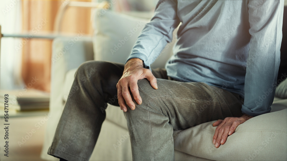 Old man suffering from knee pain Old man suffering from knee pain
