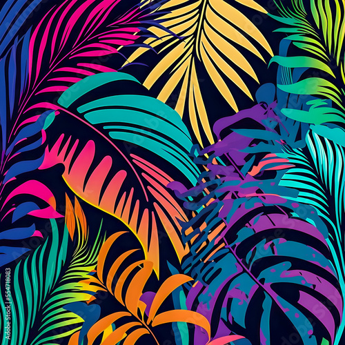Florida pattern, illustrator, black purple orange blue pink green color palette