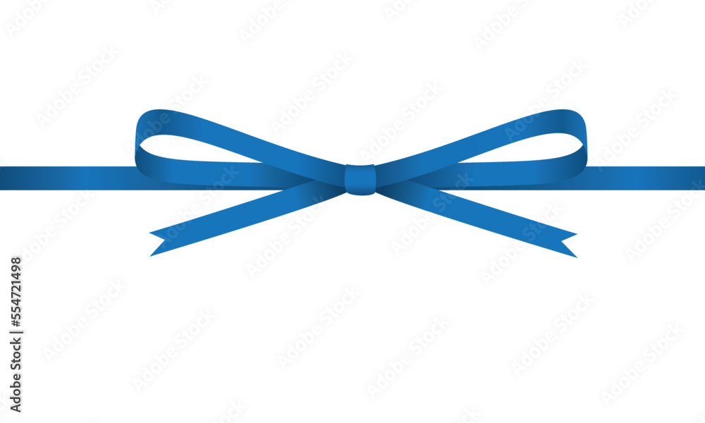 Blue bow with ribbon isolated on a white background Blue bow with ribbon isolated on a white background