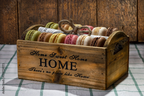 wooden box with food
