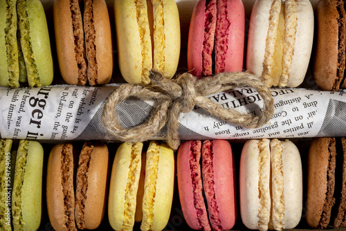 macaroons on a wooden table