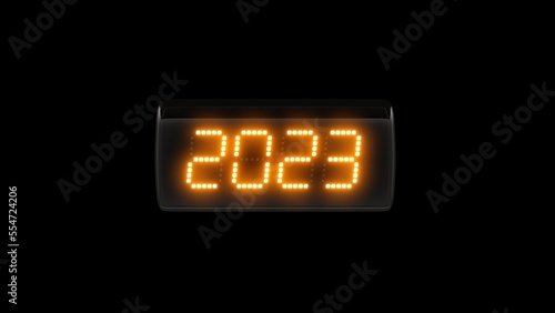 2023 opener. 2023 reveal. Two thousand twenty-three. Nixie tube indicator. Gas discharge indicators and lamps. 3D. 3D Rendering