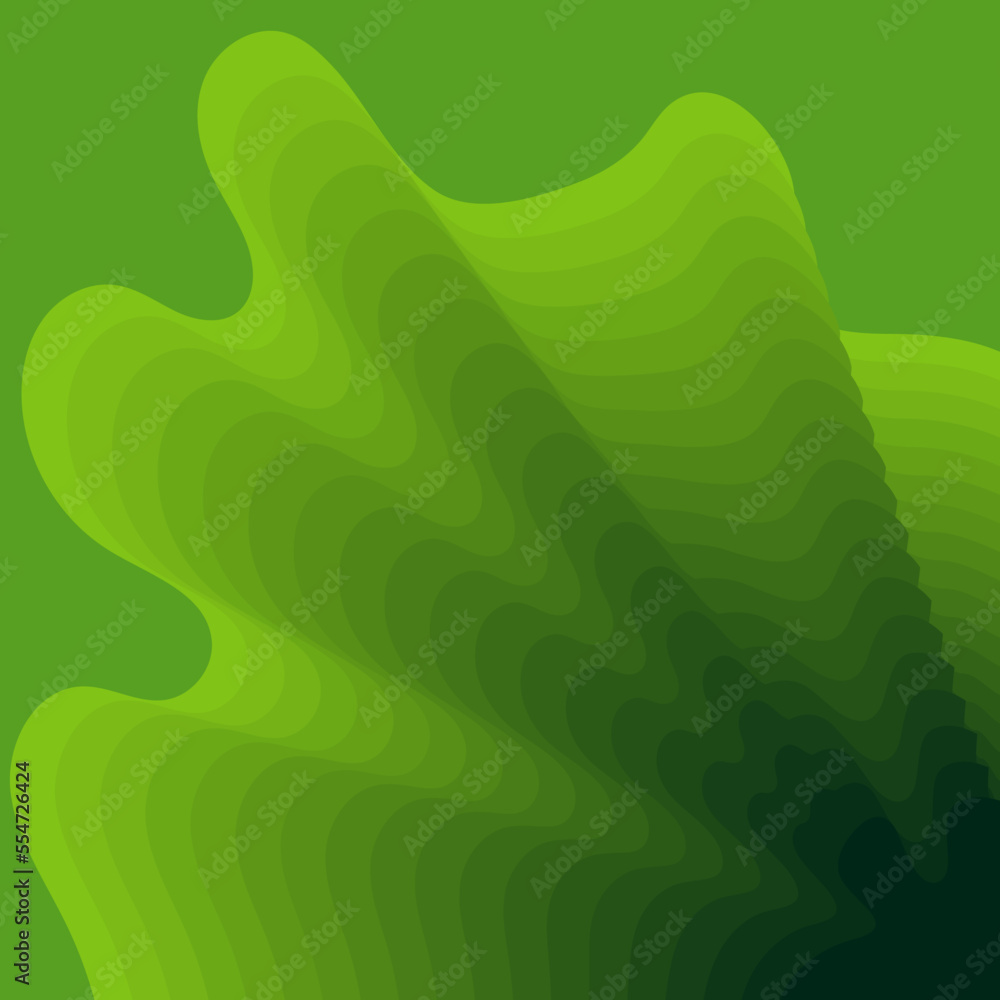 Fototapeta premium Green color beautiful creative abstract background with layers. Vector Illustration.