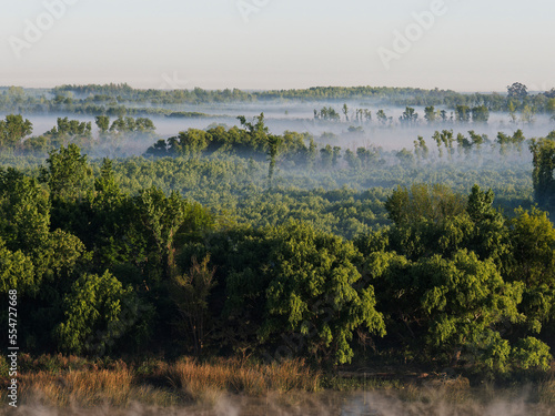 smoking water on a river called rio parana before arrival in zarate argentins photo