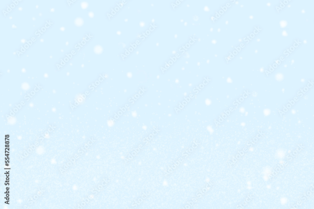 Blue and white snowfall background.  New Year, Christmas and all celebration background concept.