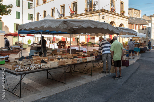Outdoor market in a southern French village in Florac