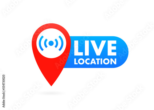 Live location tracking position icon on a white isolated background. Vector illustration