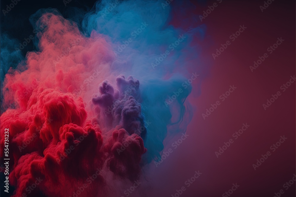 Fototapeta premium Color Smoke Background in Red and Blue