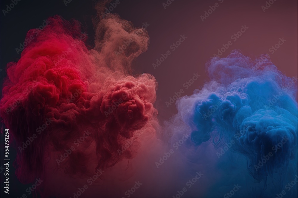Color Smoke Background in Red and Blue