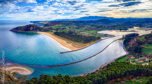Rodiles beach in Asturias, Spain.