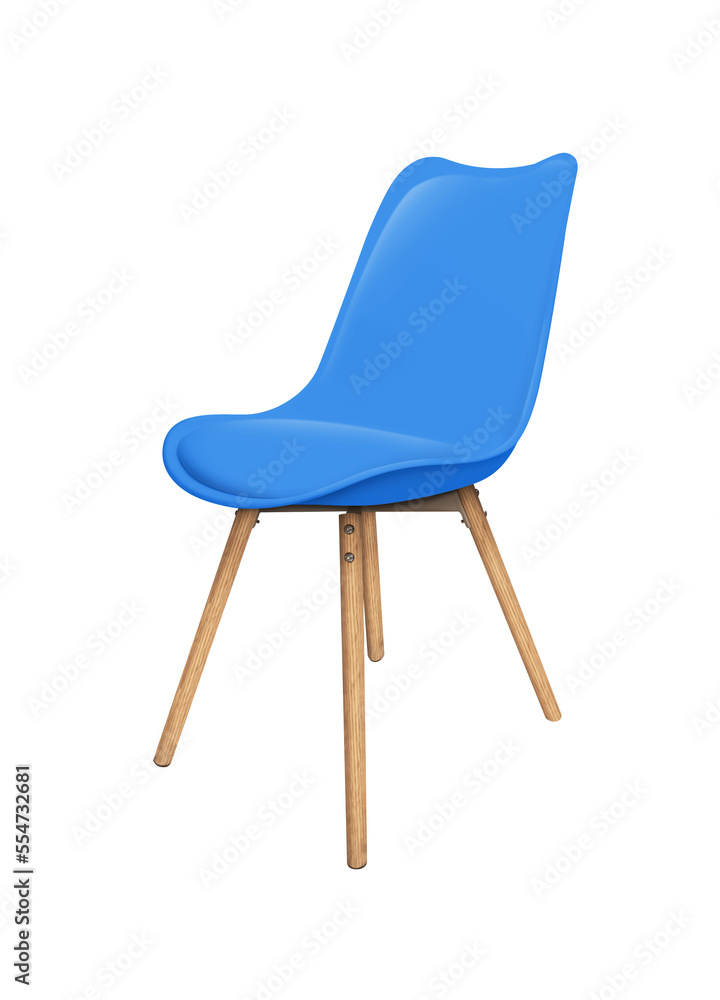 Blue Modern chair close up isolated on a transparent background Blue Modern chair close up isolated on a transparent background
