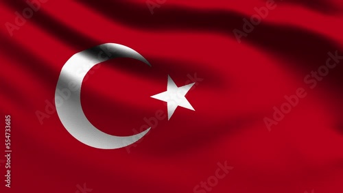 Turkish flag waving