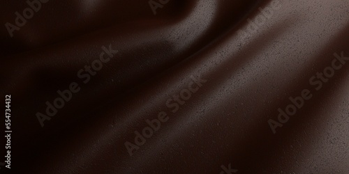 Close up of thick brown draped old used leather, fashion background frame filling