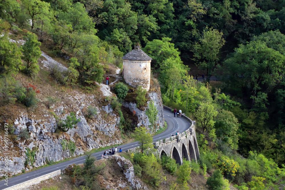 Vue sur la route de Rocamadour