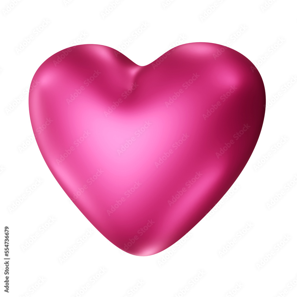 Pink heart icon 3D illustration