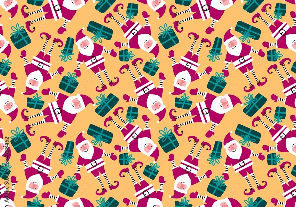 Santa hat winter seamless Christmas new year pattern for wrapping paper and fabrics and linens and kids clothes Santa hat winter seamless Christmas new year pattern for wrapping paper and fabrics and linens and kids clothes