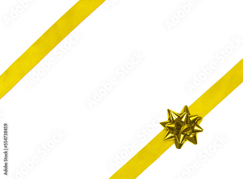 Żółty wstążka prezentowa PNG, izolowana, przezroczyste tło, Boże narodzenie, mikołaj, urodziny