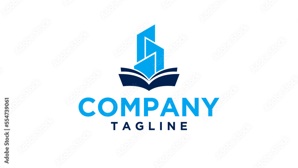  building logo with book logo