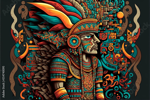 Aztec abstract god of the sun ai-generated