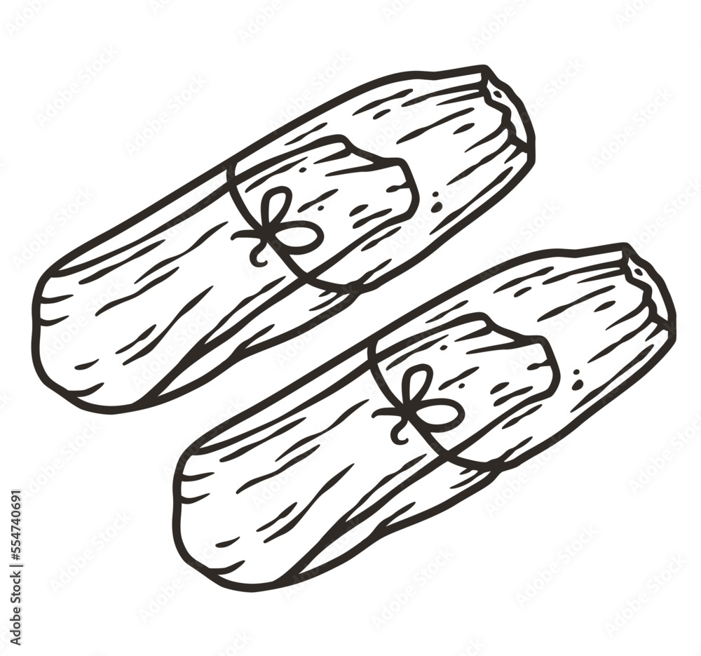 Tamale vector with corn leaves for design of logo or emblem. Traditional latin fast food. Tamales mexican food for poster or banner Tamale vector with corn leaves for design of logo or emblem. Traditional latin fast food. Tamales mexican food for poster or banner