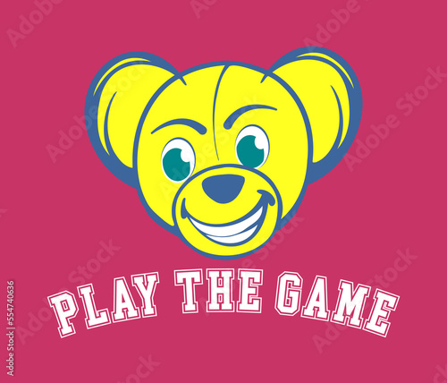 Cute teddy bear illustration with a slogan for kids t shirt print design element