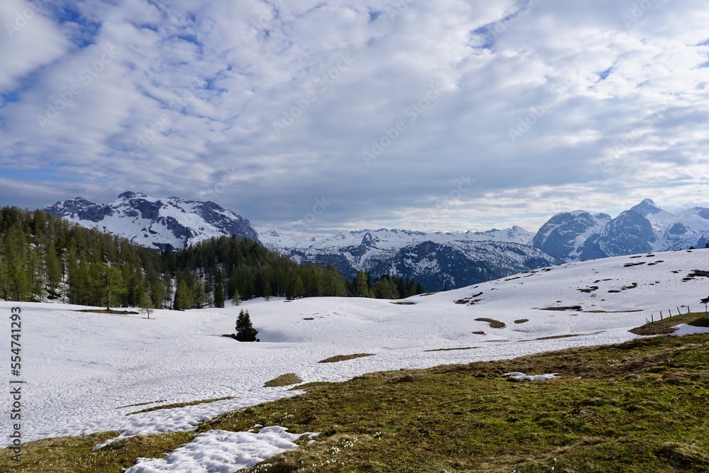 Snow mountains in the Bavarian Alps in Berchtesgaden