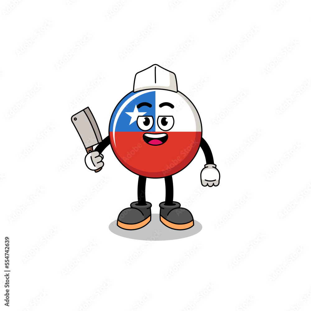Mascot of chile flag as a scientist Mascot of chile flag as a scientist