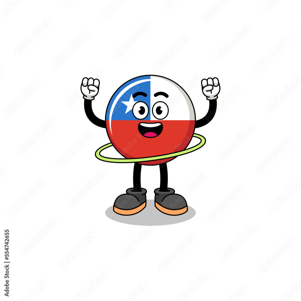 Character Illustration of chile flag with tongue sticking out Character Illustration of chile flag with tongue sticking out
