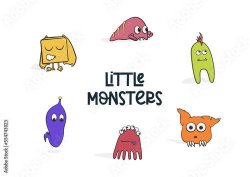 Ensemble de petits monstres originaux