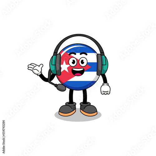 Mascot Illustration of cuba flag as a customer services