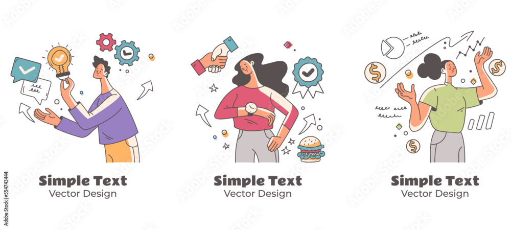 Business office work people team abstract concept. Vector graphic design illustration element