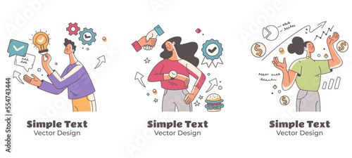 Business office work people team abstract concept. Vector graphic design illustration element