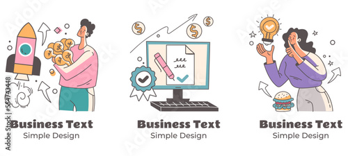 Business office work people team abstract concept. Vector graphic design illustration element