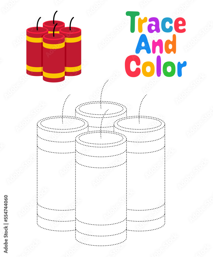 Firecracker tracing worksheet for kids Firecracker tracing worksheet for kids