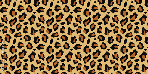 Animal print seamless pattern illustration. Luxury leopard skin texture background. Classic wild africa safari backdrop  elegant fashion fabric design.