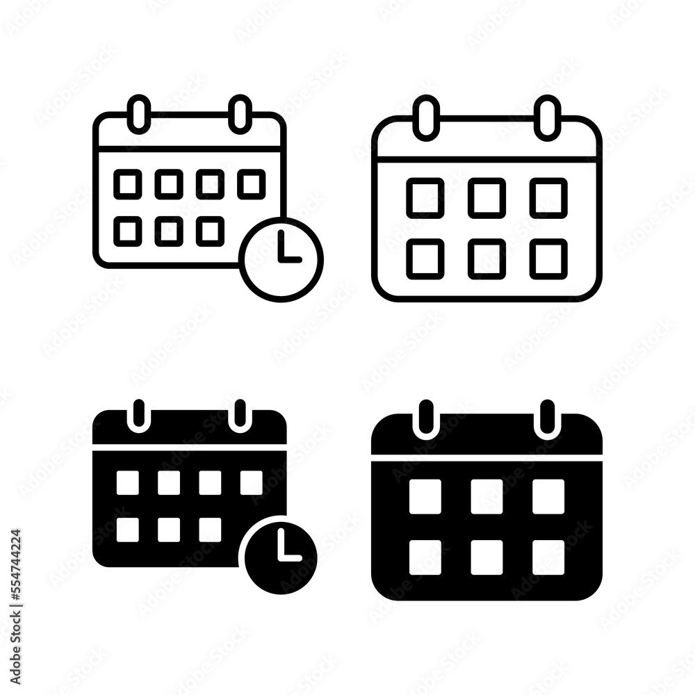 Calendar icon vector for web and mobile app. Calender sign and symbol. Schedule icon symbol Calendar icon vector for web and mobile app. Calender sign and symbol. Schedule icon symbol