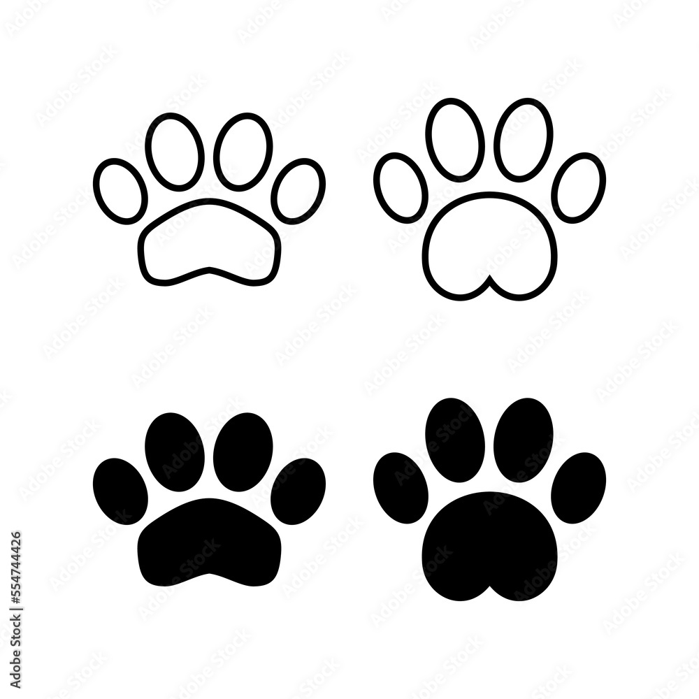 Paw icon vector for web and mobile app. paw print sign and symbol. dog or cat paw Paw icon vector for web and mobile app. paw print sign and symbol. dog or cat paw