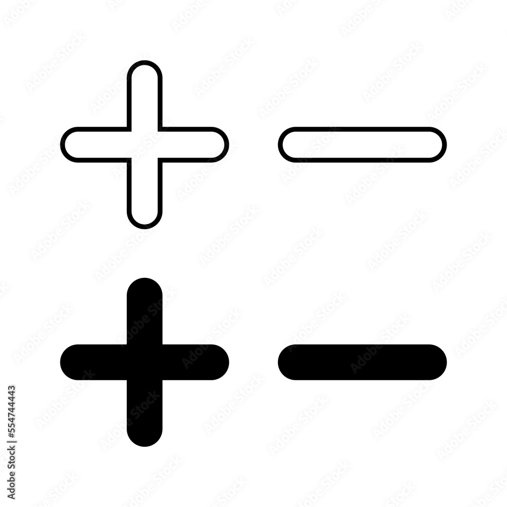 Fototapeta premium Plus and minus icon vector for web and mobile app. plus sign and symbol. add plus icon