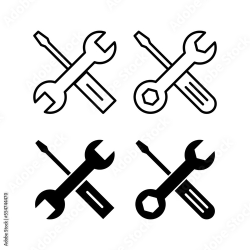 Repair tools icon vector for web and mobile app. tool sign and symbol. setting icon. Wrench and screwdriver. Service